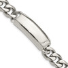 Lex & Lu Chisel Stainless Steel Polished and Antiqued Curb ID Link Bracelet 45'' - Lex & Lu