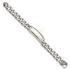 Lex & Lu Chisel Stainless Steel Polished and Antiqued Curb ID Link Bracelet 45'' - 3 - Lex & Lu