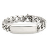 Lex & Lu Chisel Stainless Steel Polished and Antiqued Curb ID Link Bracelet 45'' - 4 - Lex & Lu