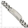 Lex & Lu Chisel Stainless Steel Polished and Antiqued Curb ID Link Bracelet 45'' - 5 - Lex & Lu