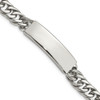 Lex & Lu Chisel Stainless Steel Polished and Antiqued Curb ID Link Bracelet 38'' - Lex & Lu