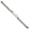 Lex & Lu Chisel Stainless Steel Polished and Antiqued Curb ID Link Bracelet 38'' - 3 - Lex & Lu