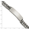Lex & Lu Chisel Stainless Steel Polished and Antiqued Curb ID Link Bracelet 38'' - 5 - Lex & Lu