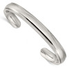 Lex & Lu Chisel Stainless Steel Polished and Grooved Bangle LAL37606 - Lex & Lu