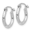Lex & Lu Sterling Silver w/Rhodium 2.00mm D/C Hoop Earrings LAL3762 - 2 - Lex & Lu