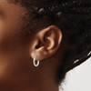 Lex & Lu Sterling Silver w/Rhodium 2.00mm D/C Hoop Earrings LAL3762 - 3 - Lex & Lu