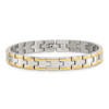 Lex & Lu Chisel Stainless Steel Yellow Plated Polished Bracelet 8.5'' LAL37628 - 4 - Lex & Lu