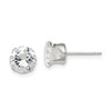 Lex & Lu Sterling Silver 7mm Round Snap Set CZ Stud Earrings - Lex & Lu