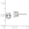 Lex & Lu Sterling Silver 7mm Round Snap Set CZ Stud Earrings - 4 - Lex & Lu