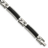 Lex & Lu Chisel Stainless Steel & Brushed Blk Plated Bracelet 8.25'' - Lex & Lu