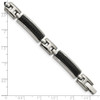 Lex & Lu Chisel Stainless Steel & Brushed Blk Plated Bracelet 8.25'' - 5 - Lex & Lu