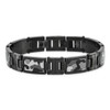 Lex & Lu Chisel Stainless Steel Polished Black Plated Camoflage Bracelet 8.5'' - 4 - Lex & Lu