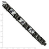 Lex & Lu Chisel Stainless Steel Polished Black Plated Camoflage Bracelet 8.5'' - 5 - Lex & Lu
