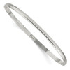 Lex & Lu Sterling Silver 3mm Solid Polished Plain Slip-On Bangle Bracelet 7'' - Lex & Lu