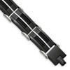 Lex & Lu Chisel Stainless Steel Brushed & Wire Black Plated Bracelet 8.75'' - Lex & Lu