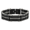 Lex & Lu Chisel Stainless Steel Brushed & Wire Black Plated Bracelet 8.75'' - 4 - Lex & Lu