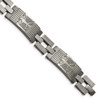 Lex & Lu Chisel Stainless Steel Antiqued Polished and Brushed Bracelet 8.5'' - Lex & Lu