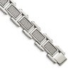 Lex & Lu Chisel Stainless Steel Polished and Brushed Bracelet 8.5'' - Lex & Lu