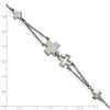 Lex & Lu Chisel Stainless Steel Cross Bracelet 7.5'' - 5 - Lex & Lu