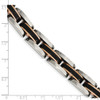 Lex & Lu Chisel Stainless Steel w/Blk & Rose Plated Link Bracelet 9'' - 5 - Lex & Lu