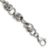 Lex & Lu Chisel Stainless Steel Polished Skull Bracelet 8.75'' - Lex & Lu