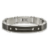 Lex & Lu Chisel Stainless Steel Brushed & Black Plated Bracelet 8.5'' LAL37818 - 4 - Lex & Lu