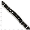 Lex & Lu Chisel Stainless Steel Brushed & Black Plated Bracelet 8.5'' LAL37818 - 5 - Lex & Lu