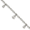 Lex & Lu Chisel Stainless Steel Polished Fleur de Lis Bracelet 7'' - Lex & Lu