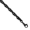 Lex & Lu Chisel Stainless Steel Polished Black Plated Bracelet 9'' LAL37856 - Lex & Lu