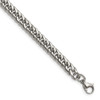 Lex & Lu Chisel Stainless Steel Polished 9'' Double Curb Chain Bracelet - Lex & Lu