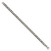 Lex & Lu Chisel Stainless Steel Polished 9'' Double Curb Chain Bracelet - 3 - Lex & Lu