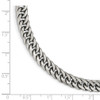 Lex & Lu Chisel Stainless Steel Polished 9'' Double Curb Chain Bracelet - 5 - Lex & Lu