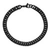 Lex & Lu Chisel Stainless Steel Black Plated Double Curb Chain Bracelet 9'' - 4 - Lex & Lu