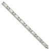 Lex & Lu Chisel Stainless Steel Brushed CZ Link Bracelet 8.5'' LAL37866 - 3 - Lex & Lu