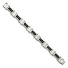 Lex & Lu Chisel Stainless Steel Polished Black IP Link Bracelet 8.5'' - 3 - Lex & Lu