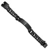 Lex & Lu Chisel Stainless Steel Brushed Black IP ID Link Bracelet 9'' - 2 - Lex & Lu