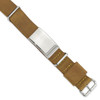 Lex & Lu Chisel Stainless Steel Polished Brown Leather Adj. ID Bracelet - Lex & Lu