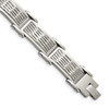 Lex & Lu Chisel Stainless Steel Polished/Brushed Textured Link Bracelet 8.25'' - Lex & Lu