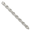 Lex & Lu Chisel Stainless Steel Polished/Brushed Textured Link Bracelet 8.25'' - 3 - Lex & Lu