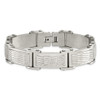 Lex & Lu Chisel Stainless Steel Polished/Brushed Textured Link Bracelet 8.25'' - 4 - Lex & Lu