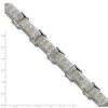 Lex & Lu Chisel Stainless Steel Polished/Brushed Textured Link Bracelet 8.25'' - 5 - Lex & Lu