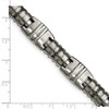 Lex & Lu Chisel Stainless Steel Brushed & Polished Black CZ Link Bracelet 8.25'' - 5 - Lex & Lu
