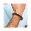 Lex & Lu Chisel Stainless Steel Rose IP Braided Brown Leather Bracelet 8.5'' - 5 - Lex & Lu