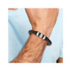Lex & Lu Chisel Stainless Steel Black Leather & Rubber Bracelet 8.5'' LAL37941 - 5 - Lex & Lu