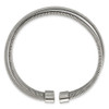 Lex & Lu Chisel Stainless Steel Polished and Textured Moveable Cuff Bangle - 3 - Lex & Lu