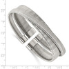 Lex & Lu Chisel Stainless Steel Polished and Textured Moveable Cuff Bangle - 4 - Lex & Lu