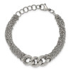 Lex & Lu Chisel Stainless Steel Oval Chain Bracelet 6.5'' - 5 - Lex & Lu