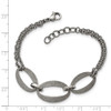 Lex & Lu Chisel Stainless Steel Polished Laser-cut Bracelet 7'' - 5 - Lex & Lu