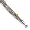 Lex & Lu Chisel Stainless Steel Rose and Yellow Plated Mesh Bracelet 7.75'' - Lex & Lu