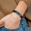 Lex & Lu Chisel Stainless Steel Polished Black CZ Rubber band Bracelet 8'' - 5 - Lex & Lu